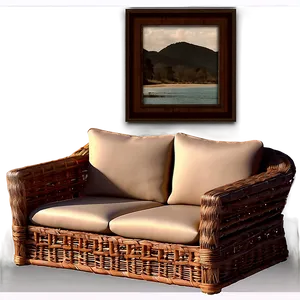Sunroom Wicker Couch Png Gsh PNG image