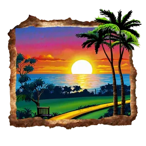 Sunset And The City Park Png Yft PNG image