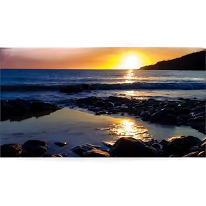 Sunset And The Rocky Shore Png 52 PNG image