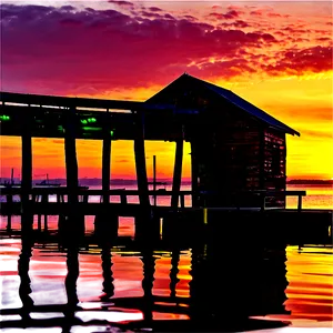 Sunset At The Dock PNG Ujb61