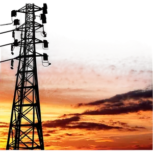 Sunset Behind Cell Tower Png 20 PNG image