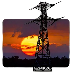 Sunset Behind Cell Tower Png 92 PNG image