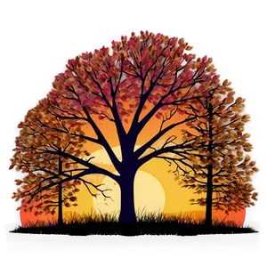 Sunset Behind Fall Trees Png 57 PNG image