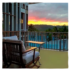 Sunset From Balcony Png Jff PNG image