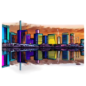 Sunset Las Vegas Skyline Png Edc23 PNG image