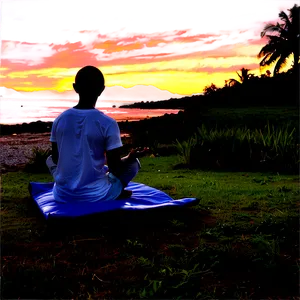 Sunset Meditation Paradise Png 05232024 PNG image