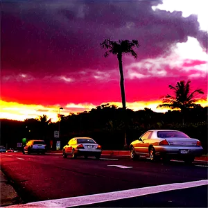 Sunset On City Street PNG Dxe62 PNG