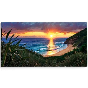 Sunset On The Cliff PNG Neg