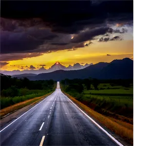 Sunset On The Highway Png Siu PNG image