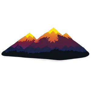 Sunset Over Peaks PNG 29