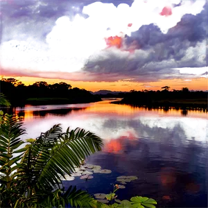 Sunset Over River Png 41 PNG image