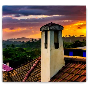 Sunset Over Rooftops Png 40 PNG image
