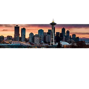 Sunset Over Seattle Skyline Png 9 PNG image