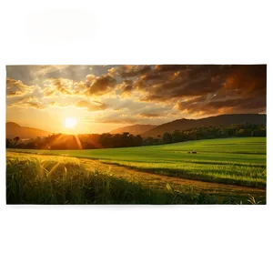 Sunset Over The Fields Png 19 PNG image