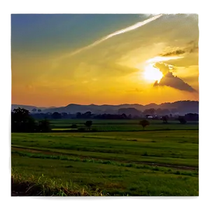 Sunset Over The Fields Png Orv PNG image