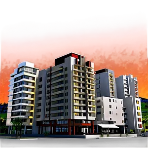 Sunset Over Town Png 06252024 PNG image