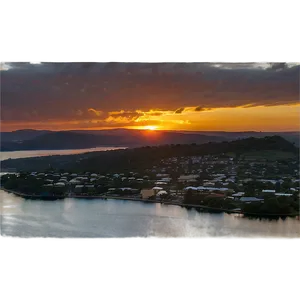 Sunset Over Town PNG 60