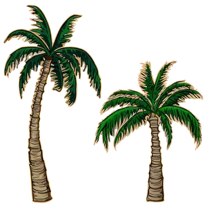Sunset Palm Trees PNG Isn45