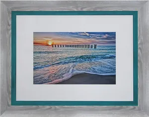 Sunset Pier Beach Wall Art PNG