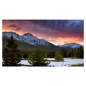 Sunset With Snow Mountains PNG 65 PNG