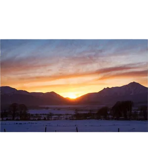 Sunset With Snow Mountains PNG Tbt PNG