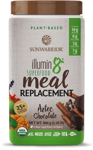 Sunwarrior Illumin8 Aztec Chocolate Meal Replacement PNG