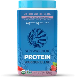 Sunwarrior Protein Warrior Blend Berry Flavor PNG