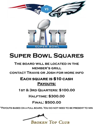 Super Bowl L I I Squares Advertisement PNG image