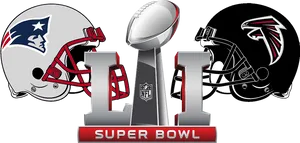 Super Bowl L I Trophyand Team Helmets PNG image