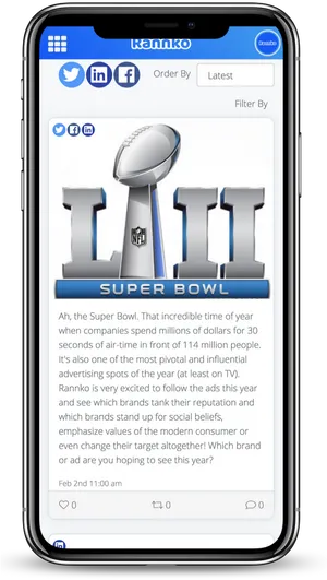 Super Bowl Trophy Advertisement Mobile Display PNG image