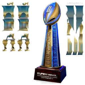 Super Bowl Trophy On Stand PNG 05252024