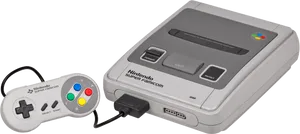 Super Famicom Consoleand Controller PNG image