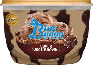 Super Fudge Brownie Ice Cream Container PNG