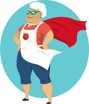 Super Granny Hero Illustration PNG image
