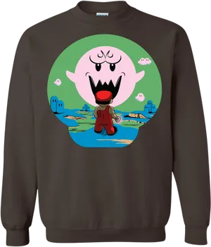 Super Mario Boo Sweatshirt Design PNG