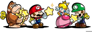 Super_ Mario_ Characters_ With_ Stars PNG