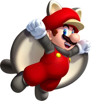 Super Mario Squirrel Suit Flying PNG image