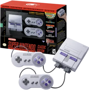 Super Nintendo Classic Edition Boxand Console