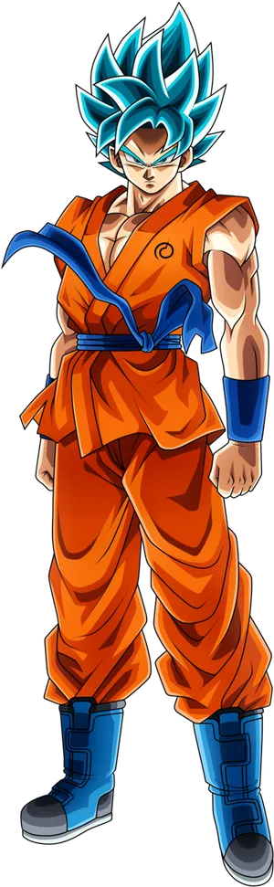 Super Saiyan Blue Goku Stance PNG image