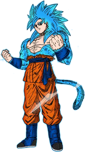 Super Saiyan Blue Goku Stance.png PNG image