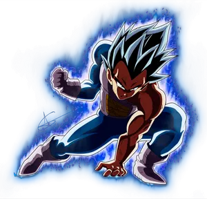 Super Saiyan Blue Vegeta Power Up PNG image