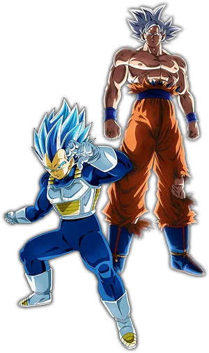 Super Saiyan Blue Vegetaand Ultra Instinct Goku PNG image