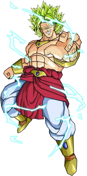 Super Saiyan Broly Power Up PNG image