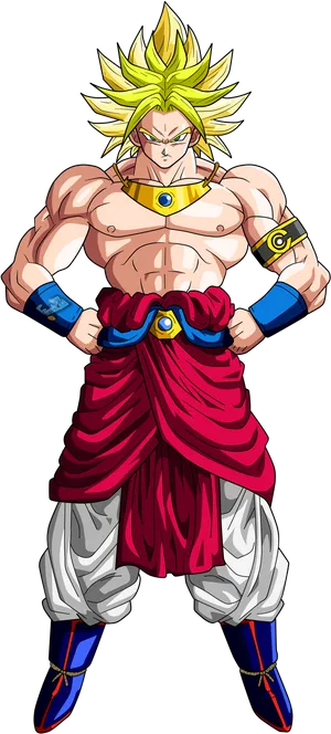 Super Saiyan Broly Standing Pose PNG image