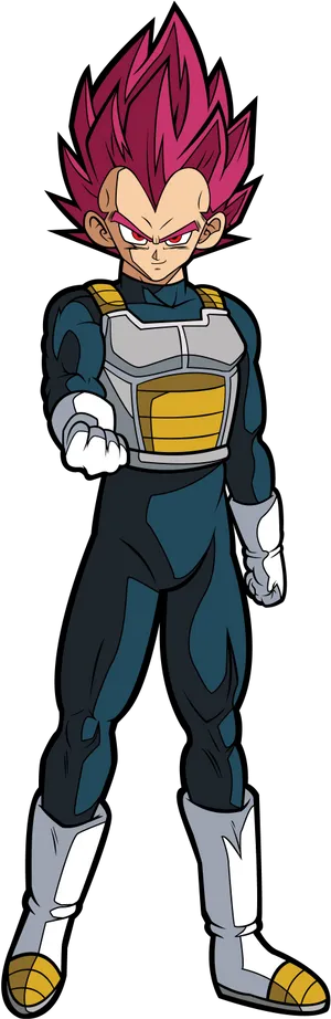 Super Saiyan God Vegeta Standing PNG image