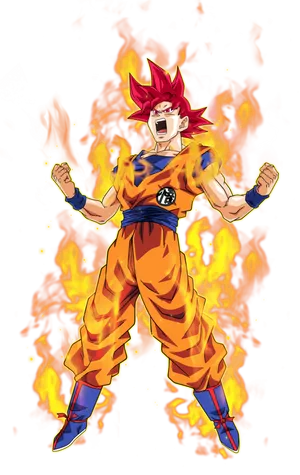 Super Saiyan Goku Fire Backdrop PNG image