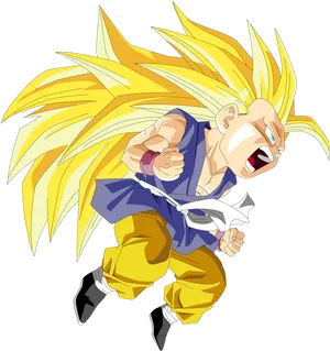Super Saiyan Kid Goku Charging PNG image