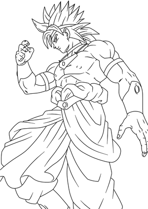 Super Saiyan Lineart PNG