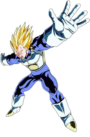 Super Saiyan Vegeta Action Pose PNG image