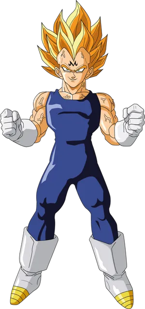 Super Saiyan Vegeta Standing PNG image